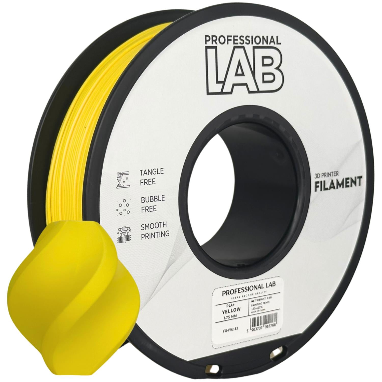 Cívka filamentu PLA+ žlutá, Prof. Lab, 1,75 mm